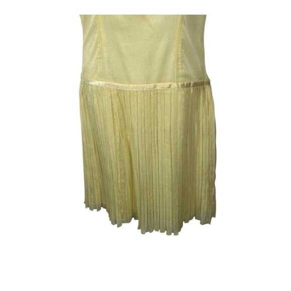 WD.NY Yellow Silk 20s Inspired Sleeveless Flapper Midi Dress Size 8 - Picture 6 of 12